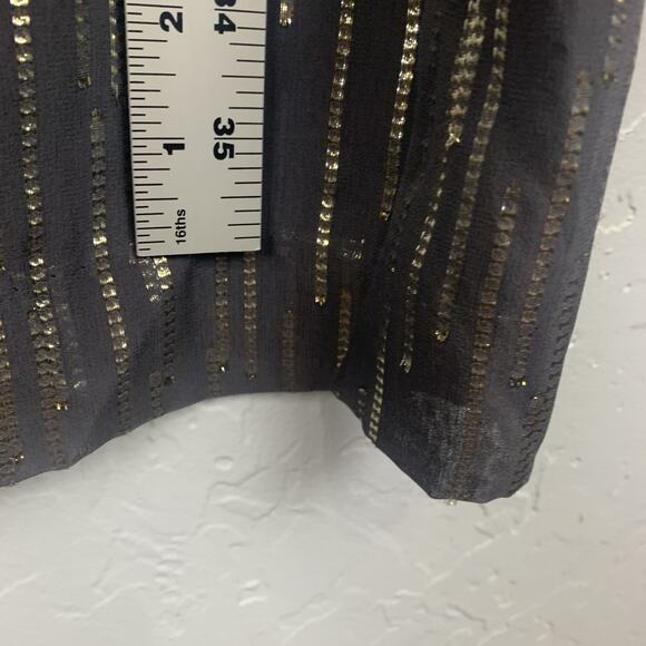 Equipment Silk Slip Dress Womens Small Black Gold Metallic Party Sleeveless Zip - Picture 5 of 6